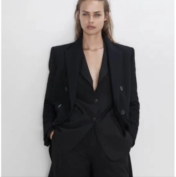 Zara WOMANS Menswear Button Coat - Picture 8 of 9